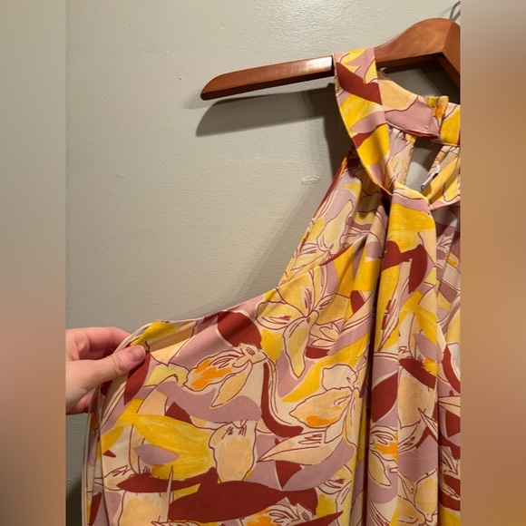 Wide leg jumpsuit halter top size XL feminine floral vacation island tropical - Picture 6 of 16